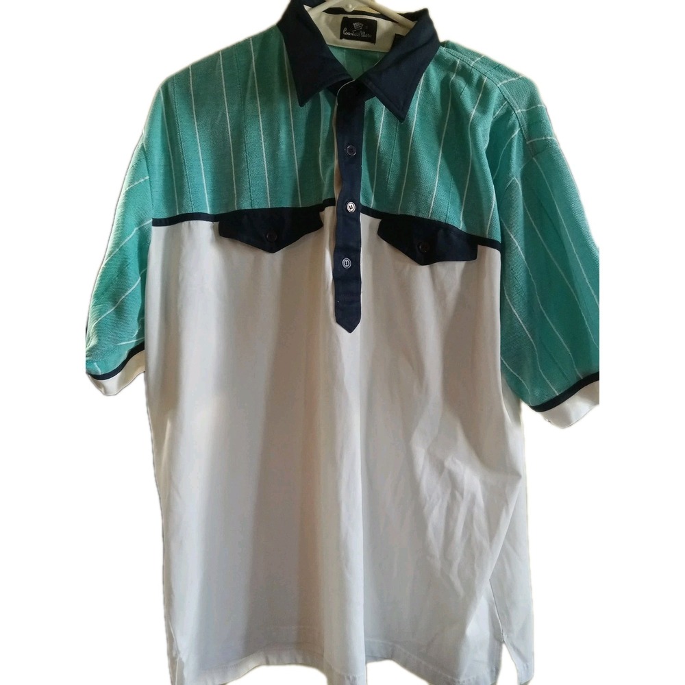 Vintage 80s Golf Polo Shirt XL Countess Mara Dadcore Grandpacore Colorblock‎